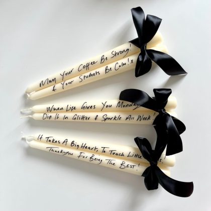 Personalised Thank You Teacher Gifts - Handwritten Dinner Candle