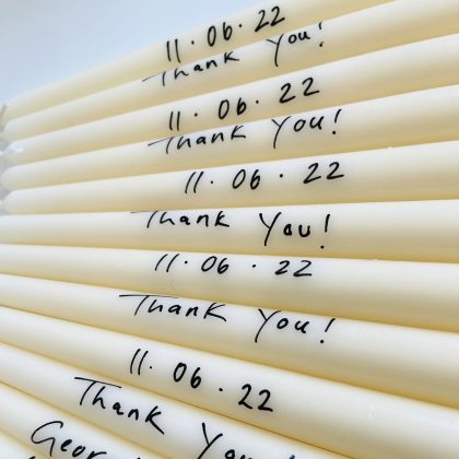 Personalised Candles - Thank you Handwritten Personalised Dinner Candle